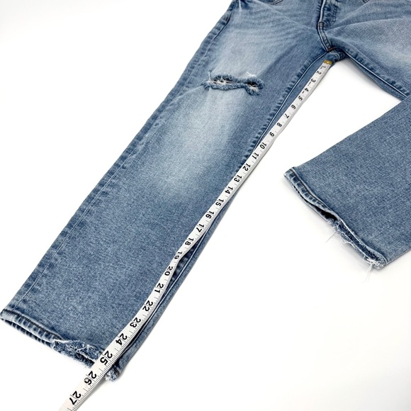 EXPRESS Straight Ankle High Rise Ripped Jeans - Picture 7 of 10